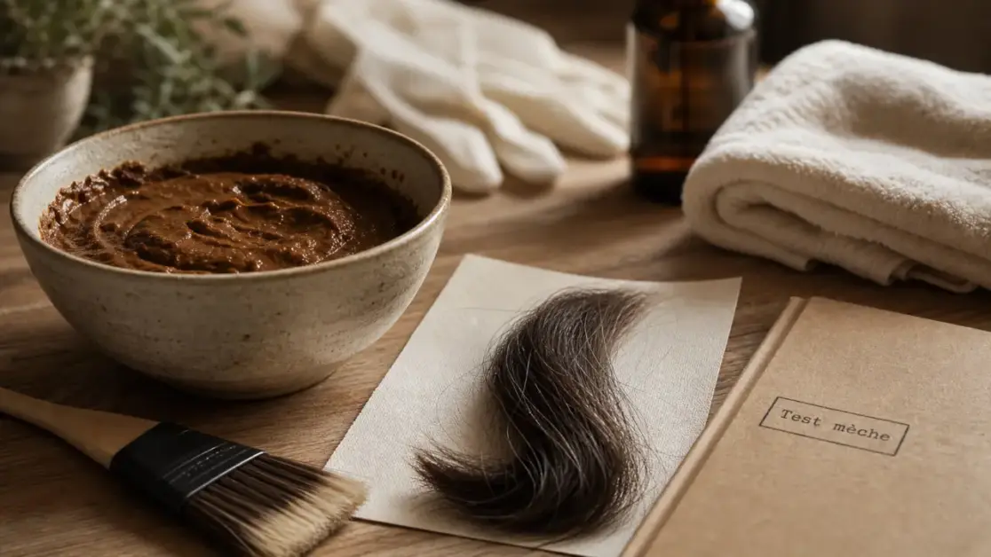 Colorant pour cheveux naturel : test mèche cheveux blancs visibles