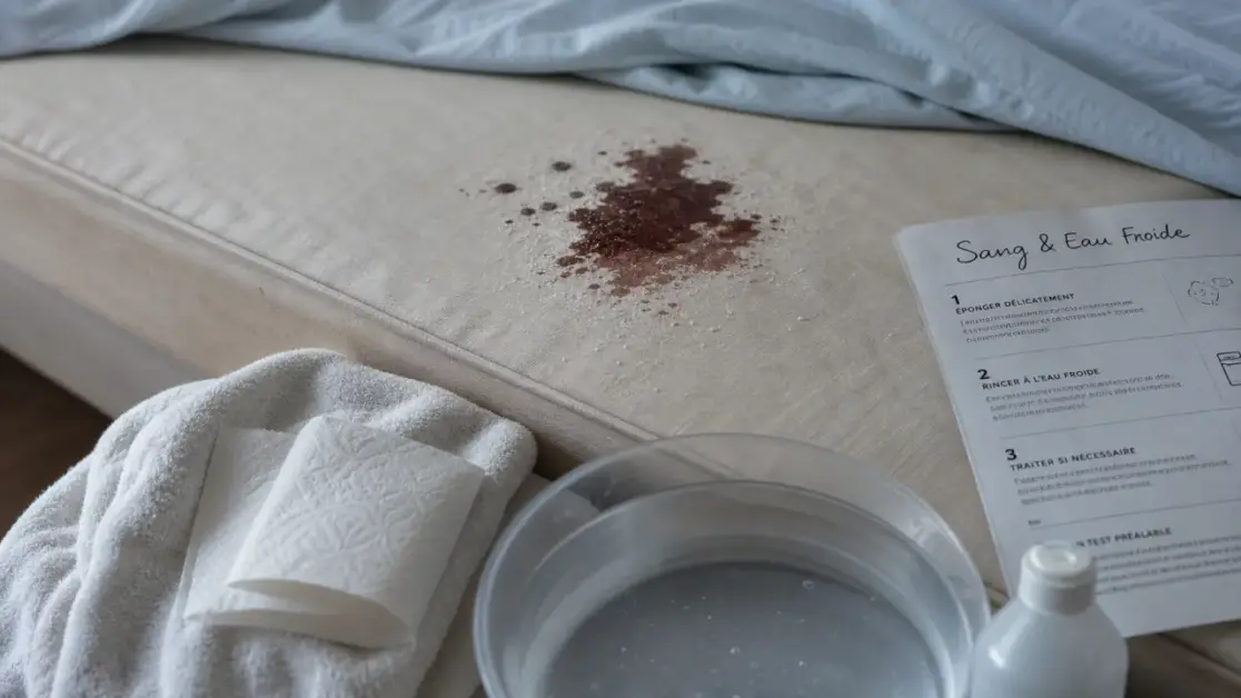 Comment enlever sang sur matelas : tache de sang et eau froide