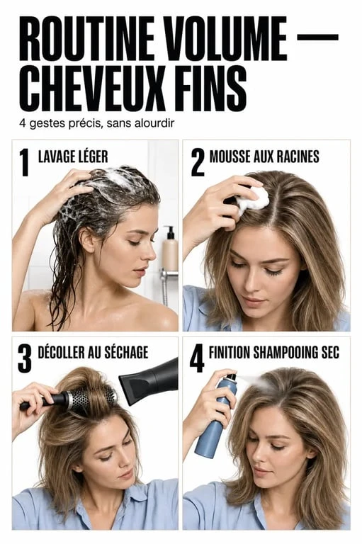 Volume cheveux fins : routine en 4 étapes pour décoller les racines et garder du mouvement