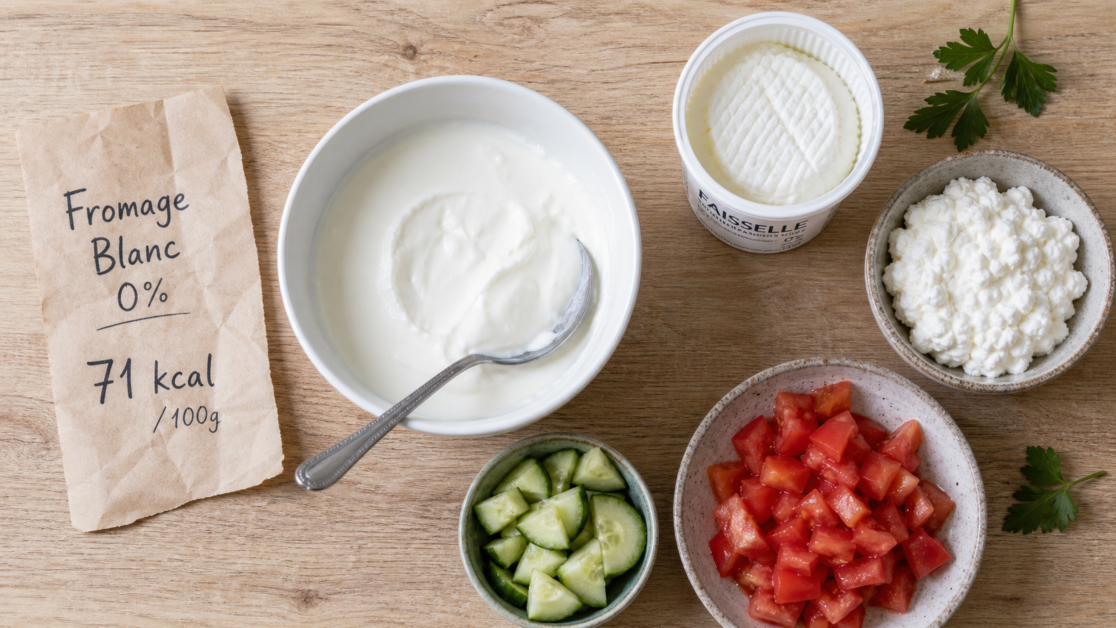 Fromage le moins calorique : fromage blanc 0%, quark et cottage cheese