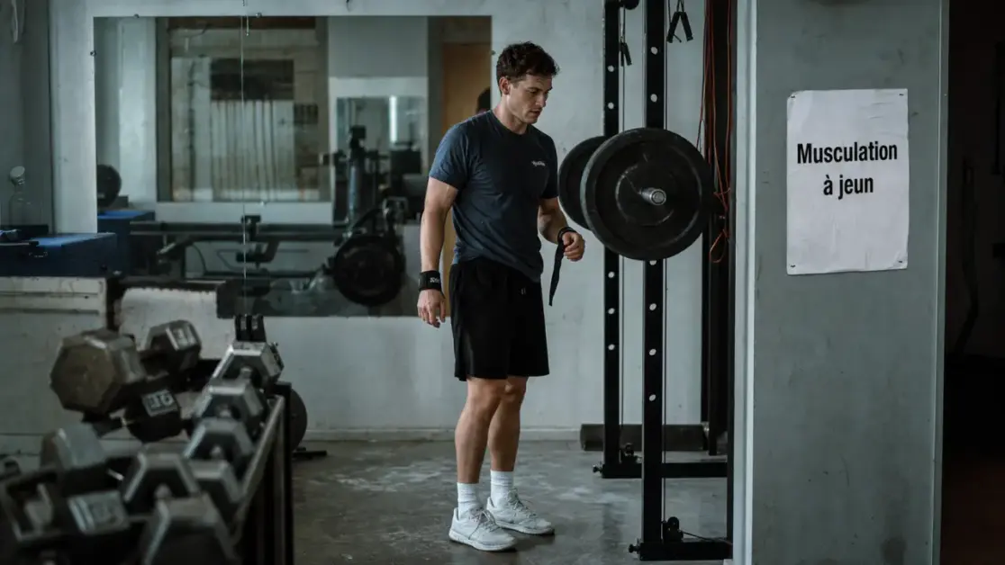 Musculation a jeun en salle : homme s'entraîne à jeun