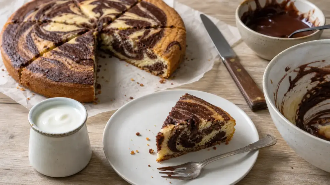 Recette gouter moelleux au yaourt, gâteau marbré à 16 h 30