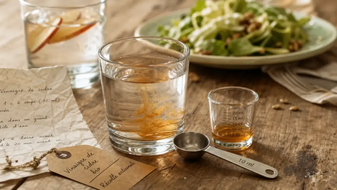 Régime et vinaigre de cidre : 10 ml par jour