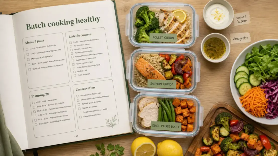 Batch cooking healthy pdf gratuit : menu 5 jours
