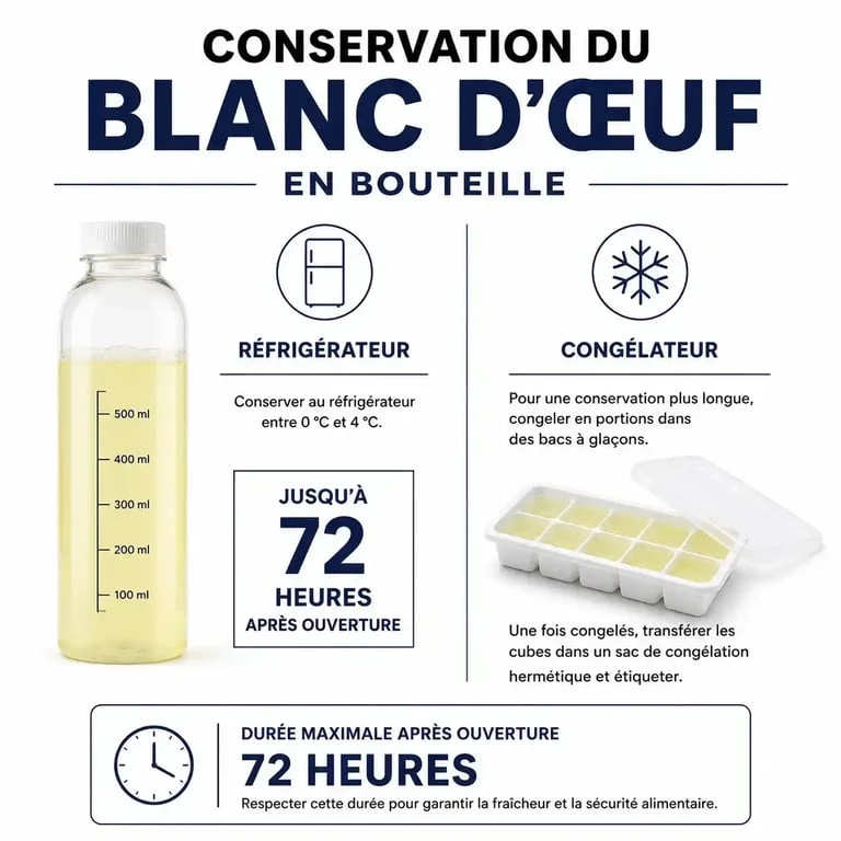 Guide de conservation du blanc d'œuf en bouteille au réfrigérateur et congélateur
