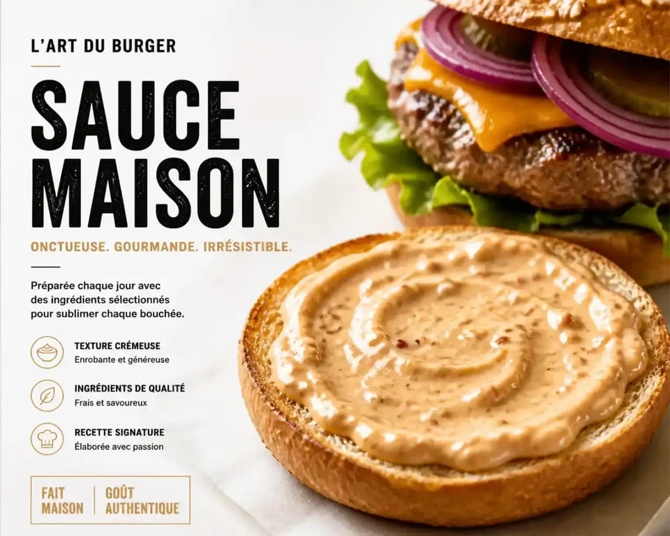Sauce maison pour hamburger onctueuse et gourmande sur un pain toasté