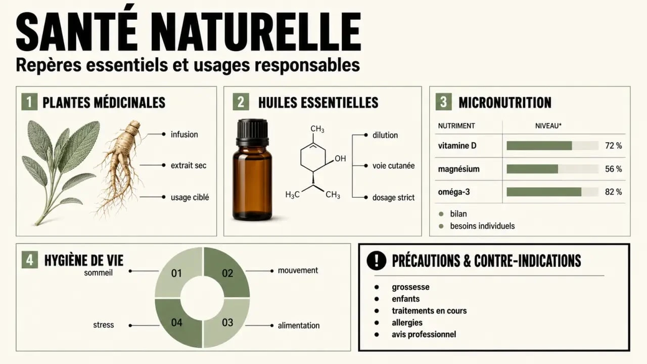 Sante naturelle : principales approches, usages et précautions