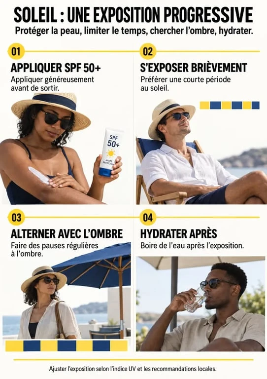 Comment bronzer rapidement avec une exposition progressive et une protection solaire