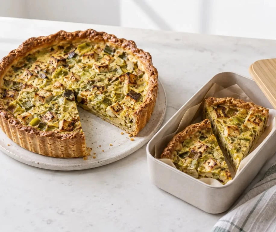 Recette quiche vegan transportable pour pique-nique ou boîte repas