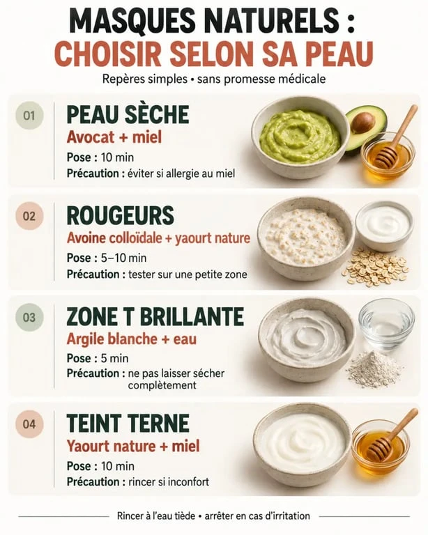 Masque naturel pour le visage selon le type de peau et le besoin cutané