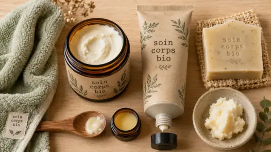 Soin corps bio : lait, baume et huile pour peau sèche et sensible