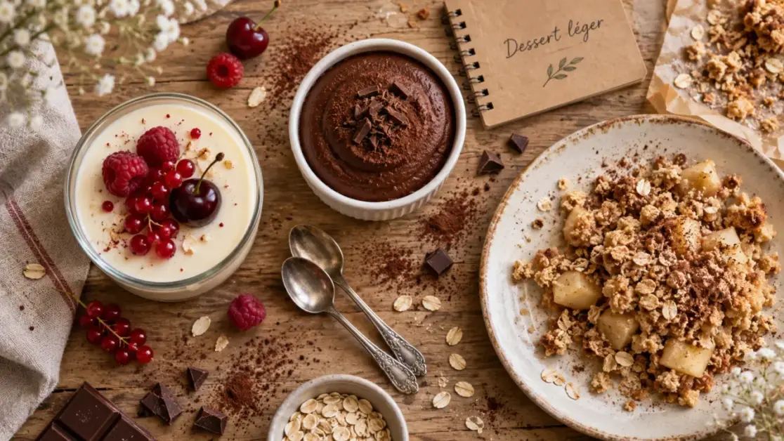 Dessert regime : verrine panna cotta et mousse chocolat léger
